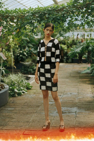 Marta Sweater in Checkers - XS